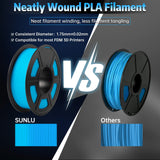 SUNLU Glow in The Dark PLA Filament, Neatly Wound Luminous PLA 3D Printer Filament 1.75mm Dimensional Accuracy +/- 0.02mm, Fit Most FDM 3D Printers, 1kg Spool (2.2lbs), (Blue PLA, Glow Blue) SUNLU