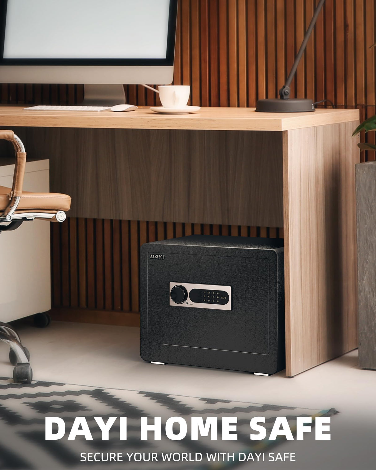 DAYI Safe Box, 1.4 Cubic Feet Home Safe with Fireproof Waterproof Bag, Security Safe Box for Money Cash Valuables, Digital Electronic Keypad, Dual Alarm System, Removable Shelf - D-35 DAYI