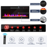 BELLEZE 70" TV Stand for TVs up to 75", LED Light Entertainment Center with 36" Electric Fireplace Heater, Storage Cabinet with USB AC Outlet, Media Console Table for Living Room - Avenue(White) BELLEZE