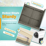 PayLessHere Set of 3 Outdoor Furniture Set Patio Furniture Set Gray Conversation Set with 2 Rattan Chairs Glass Coffee Table for Coffee Bar Poolside Patio Outdoor, Khaki Cushions PayLessHere