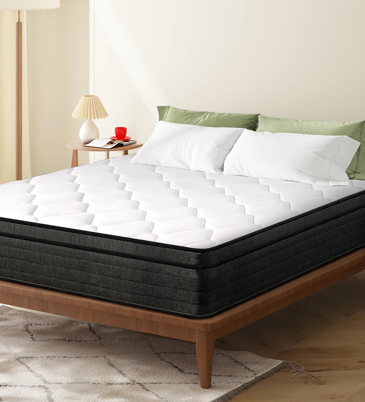 elitspace Full Size Mattress, Full Hybrid 12-inch Mattress in a Box, Memory Foam & Individually Pocket Coils for Pain Relief, Medium Firm Full Bed Mattress, CertiPUR-US Certified.