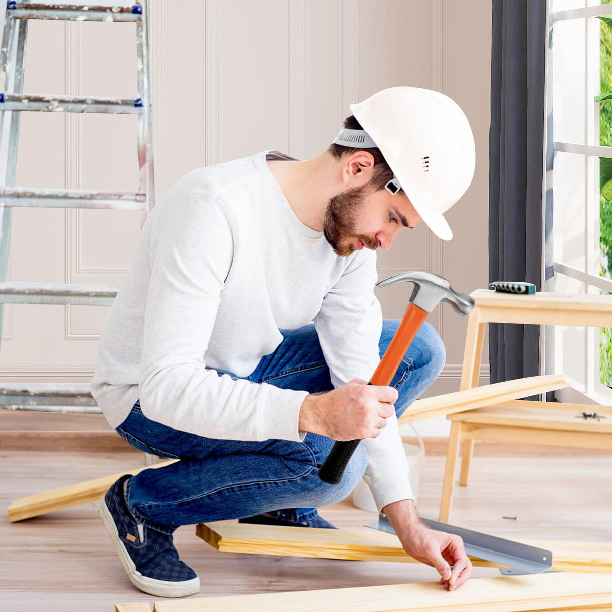 THINKWORK Tool Set - 207 Piece Portable Home Repairing Tool Kit, General Household Hand Tool Set with 13'' Wide Mouth Open Storage Tool Bag, Perfect for DIY, Home Maintenance, Handyman - Gift for Men THINKWORK