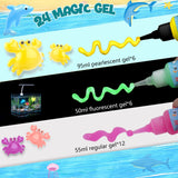 Pintada Magic Water Gel Kit for Kids – Create Squishy Water Pets with 24 Colorful Gels & 18 Molds! DIY Science Toys, Sensory Play, Glow in The Dark Crafts for Girls Boys Ages 6-12 Pintada