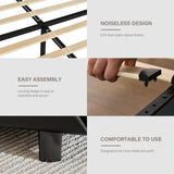 King Size Bed Frame with LED Lights and Storage Drawers, Upholstered Platform Bed with Crystal Tufted Headboard, Wooden Slats Support, No Box Spring Needed, Easy Assembly, Black BarnFurin