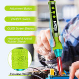 Soldering Iron Kit, Soldering Gun with OLED Digital Display, 8 Seconds Fast Heating 356-896℉ Solder Kit, Auto Sleep, Includes Solder Wire, Stand, T12 Tips for Electronics, Green(With Power Adapter) Crtsweker