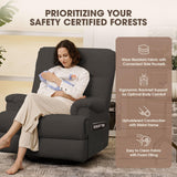 Divanus Dark Grey Glider Rocker Recliner,Swivel Rocking Recliner Chair,Glider Rocking Chair,Reclining Sofa Rocking Chair Nursery,23 Inches Deep Seat & 27 inches High Back,for Living Room Divanus