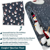 PAVILIA Premium Christmas Sherpa Throw Blanket | Snowman Decoration, Fleece, Plush, Warm, Cozy Reversible Microfiber Holiday Blanket 50 x 60 PAVILIA