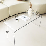 HOMCOM 0.6" Thick Acrylic Coffee Table, 39.25" Long Rectangle Waterfall Coffee Table, Clear HOMCOM