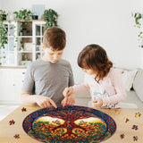 Tree of Life Puzzles for Adults 1000 Pieces, Mandala Tree Jigsaw Puzzles, Nature Plant Round Puzzles, Hard Challenging Puzzles PPuzzling