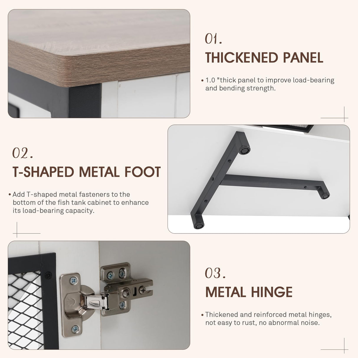 OC Orange-Casual 55-75 Gallon Aquarium Stand with Power Outlets & LED Light, Fish Tank Stand with Cabinet for Fish Tank Accessories Storage, Heavy Duty Metal Frame, 1100LBS Capacity (White) OC Orange-Casual