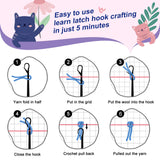 veirousa Butterfly Floral Latch Hook Kits for Adults Beginners DIY Crochet Pillow Kit Pre-Printed Pillowcase Hook and Latch Rug Kits Needlework Cushion Cover for Home Sofa Decoration 17x17 in. veirousa