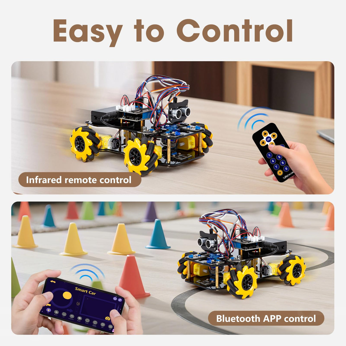 ACEBOTT Robot Kit, Robotics for Kids Ages 8-12, STEM Toys for Boys with Remote & App Control, Arduino & Scratch Compatible, Science Kits for Kids Age 8-12, Gift for Boys & Girls(Yellow) ACEBOTT