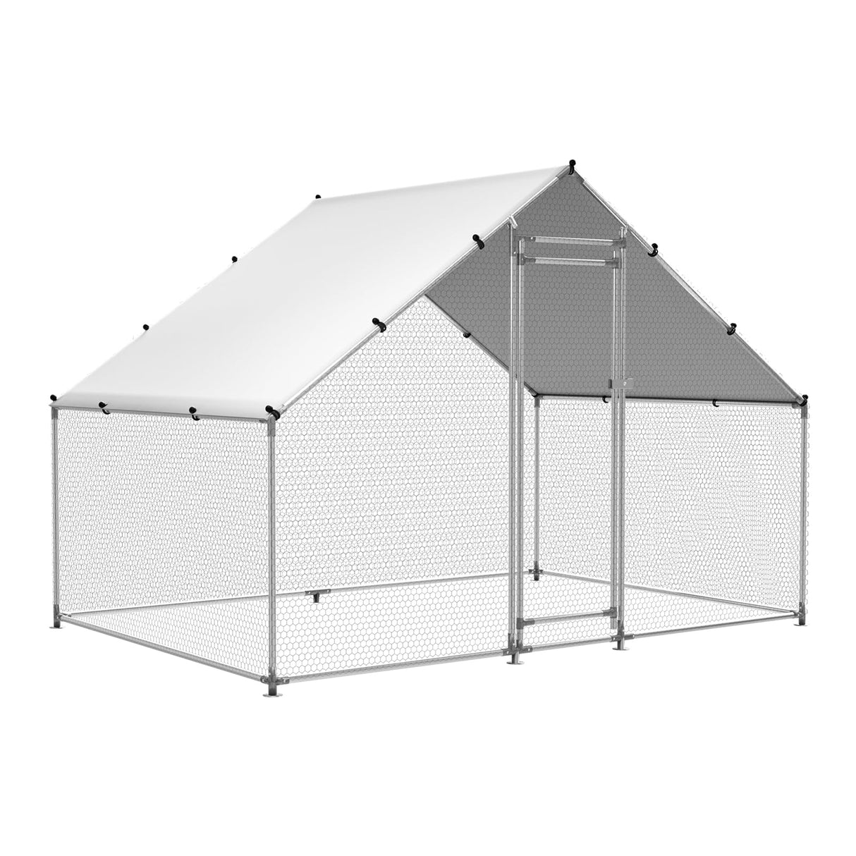 HEYTOWN Large Metal Chicken Coop Chicken Pen with Water-Resident and Anti-UV Cover Walk-in Poultry Cage Chicken Runs for Yard with Cover Duck Rabbit Dog House Outdoor HEYTOWN