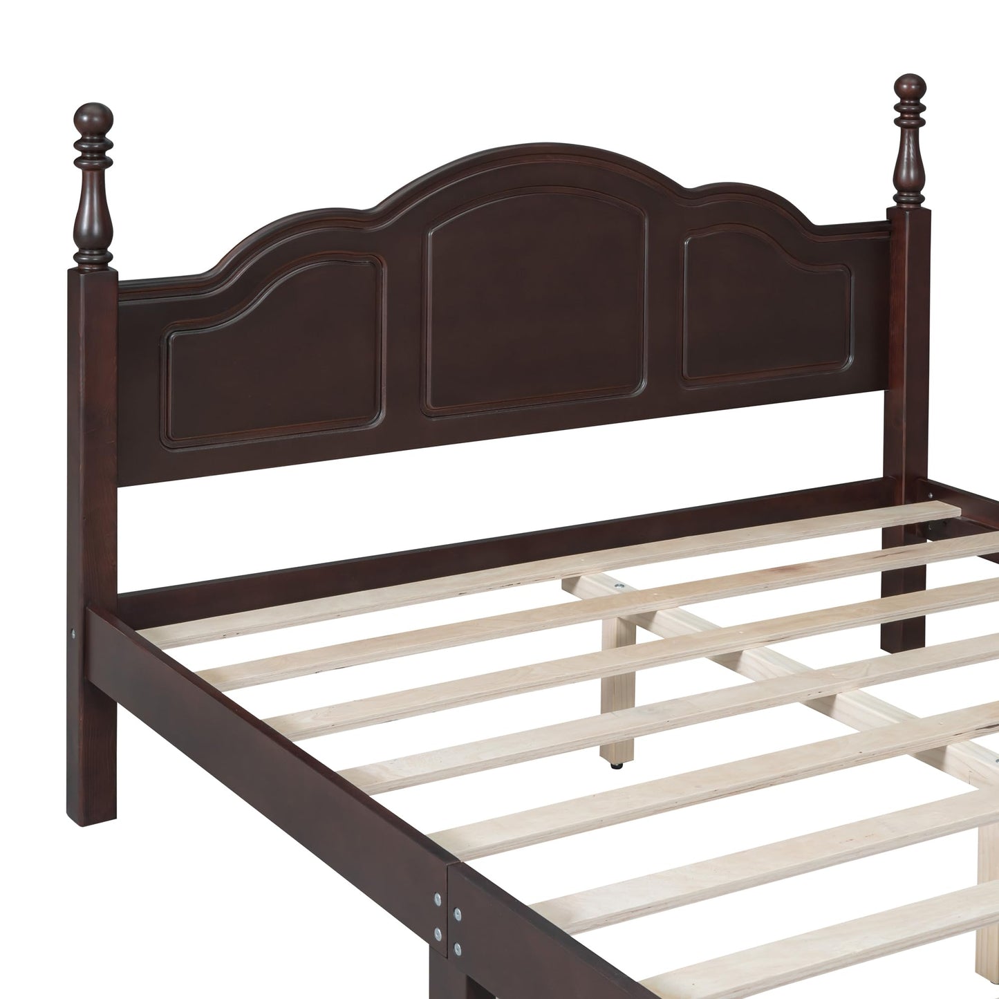 Harper & Bright Designs 3-Piece Queen Size Wood Platform Bed Set with Nightstands in Dark Walnut - WoodArtSupply