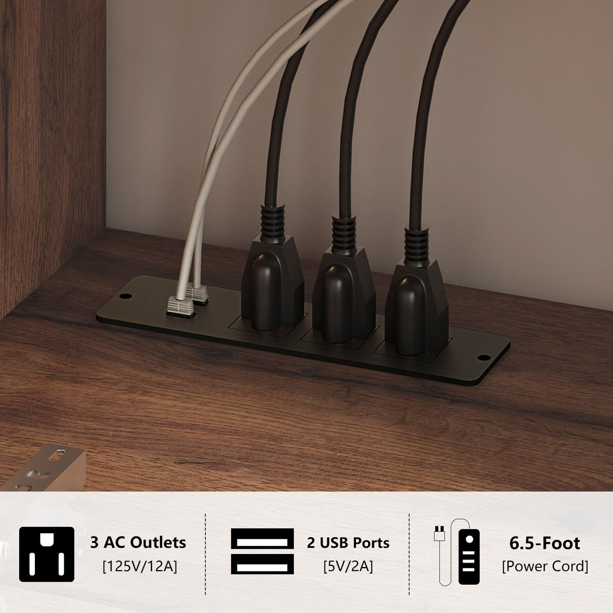 AMERLIFE 70" Floating TV Stand with LED Lights and Power Outlet, High Gloss Wooden Texture Wall Mounted Entertainment Center with Doors, Media Console for TVs Up to 80", Espresso AMERLIFE