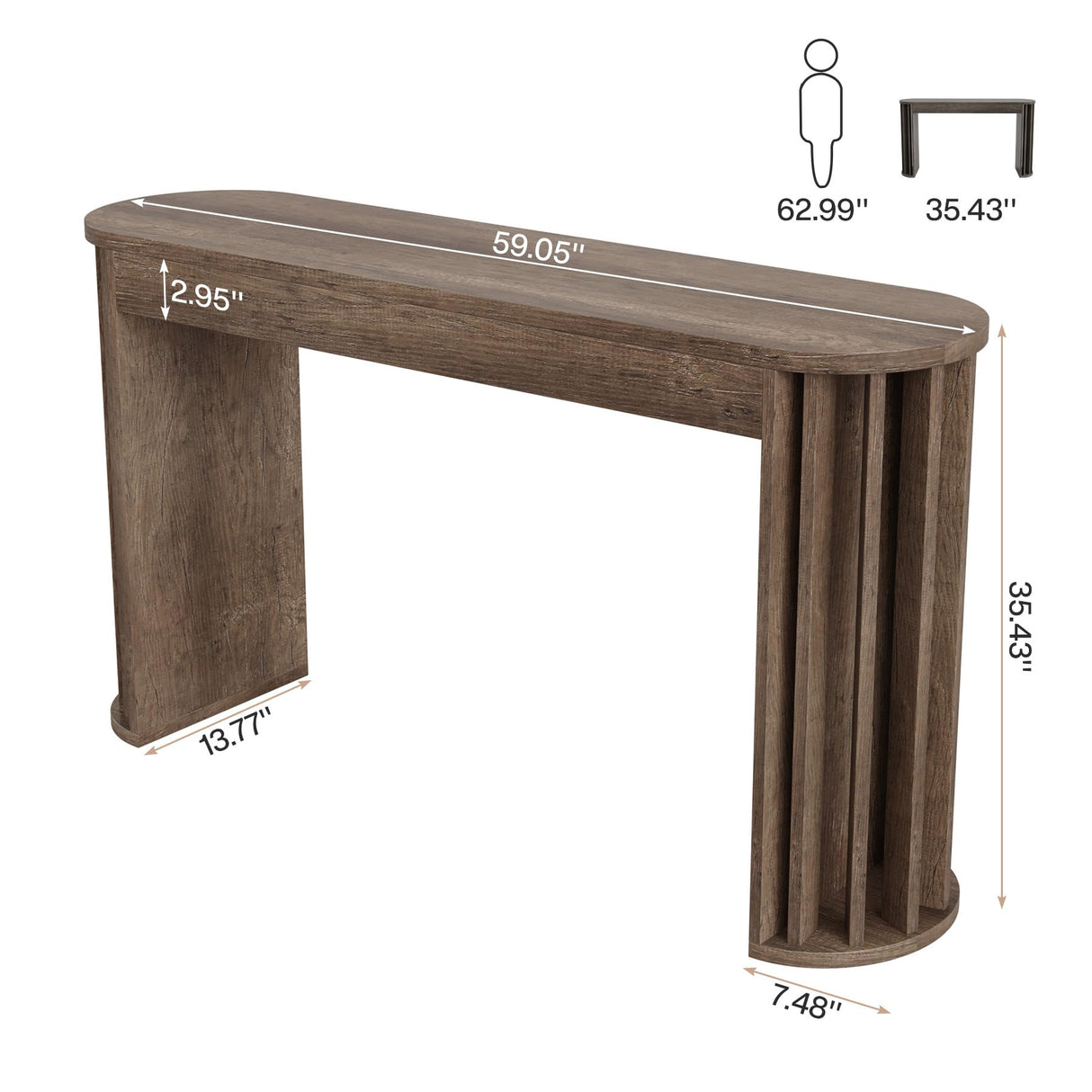 Tribesigns 59" Long Bar Table, Farmhouse Kitchen Counter Height Table with Sturdy Frame, Wooden Bar Height Pub Table for Dining Room, Living Room, Easy Assembly (1, Gray) Tribesigns