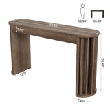 Tribesigns 59" Long Bar Table, Farmhouse Kitchen Counter Height Table with Sturdy Frame, Wooden Bar Height Pub Table for Dining Room, Living Room, Easy Assembly (1, Gray) Tribesigns