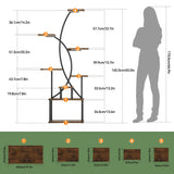 Tall Corner Shelf Stand with LED Lights, 8 Tier Bookshelf for Living Room, 65" Black Display Shelf Storage Cabinet Metal Plant Stand, Standing Rack Shelves Cases for Home Decor, Bedroom, Office JUSTOGO