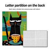 Bgraamiens Puzzle-Coffee Cat- Modern Art Puzzle Cartoon Cat Puzzle 1000 Pieces Puzzle for Adult, Color Challenge Puzzle for Adult Bgraamiens