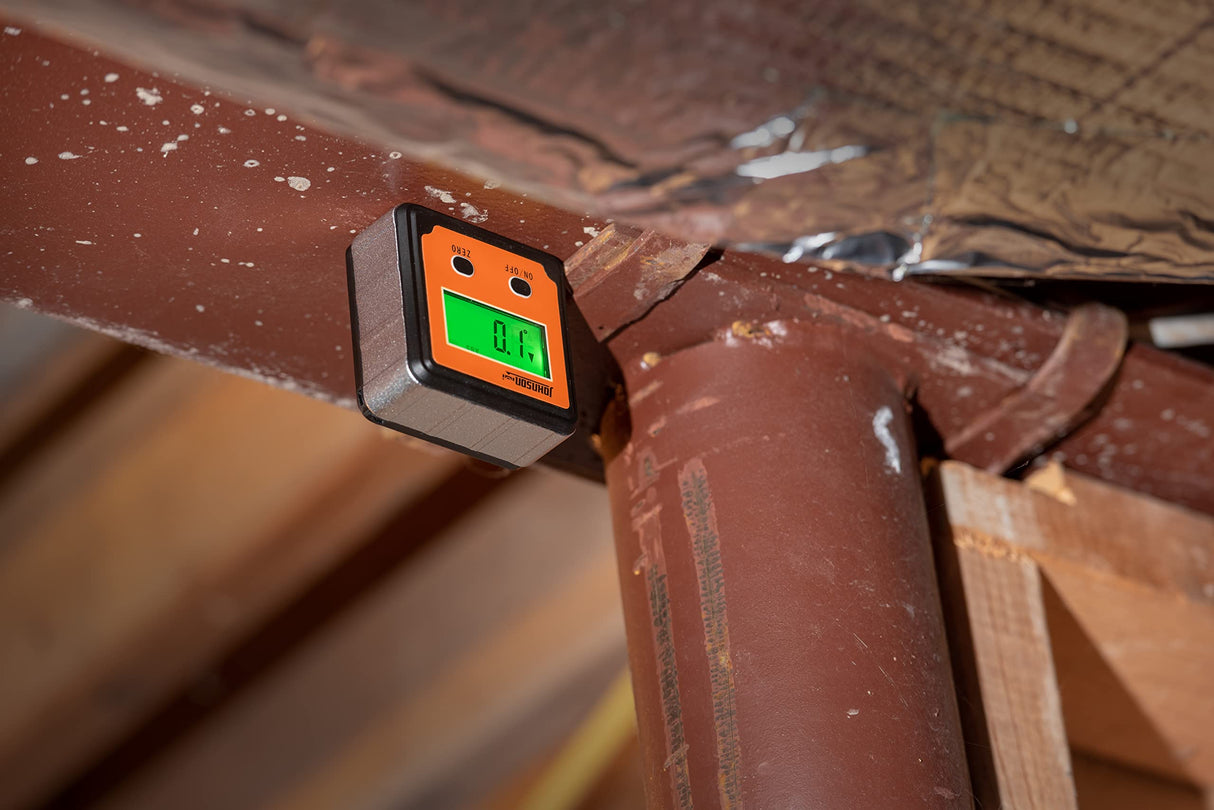 Johnson Level & Tool 1886-0000 Magnetic Digital Angle Locator w/ 2 Buttons, Orange, 1 Locator Johnson