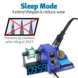 WEP 926LED V3 Soldering Iron Station Kit with Solder Wire, 5 Soldering Tips, Tip Cleaner,Tweezers, Desoldering Pump with Temperature Control, Sleep Mode, C-F Conversion Function WEP