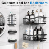 EUDELE 5-Pack Rustproof Stainless Steel Shower Caddy Set– No Drill Adhesive Bathroom Organizer, Space-Saving Shower Shelves for Apartment Essentials, Bathroom/Kitchen Storage Home Decor-L Size EUDELE