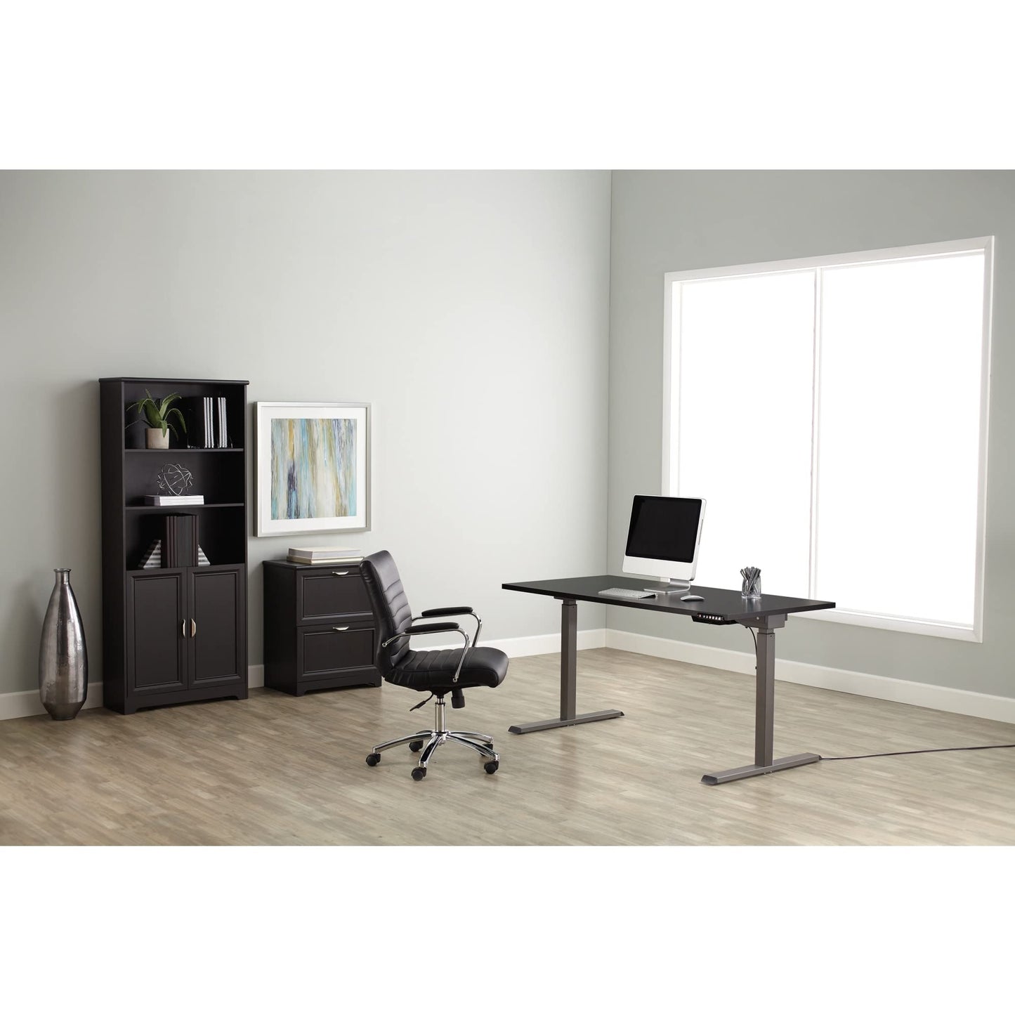 Realspace® Magellan Performance Electric 60" W Height-Adjustable Standing Desk, Espresso - WoodArtSupply