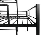 PVWIIK Full Triple Bunk Bed with Side Ladder & Guardrails for Dorm,Bedroom,Guest Room,Metal Full Triple Bunk Bed for Adult,Kids,Reinforcement Design,Space Saving Design,No Box Spring Needed, Black PVWIIK