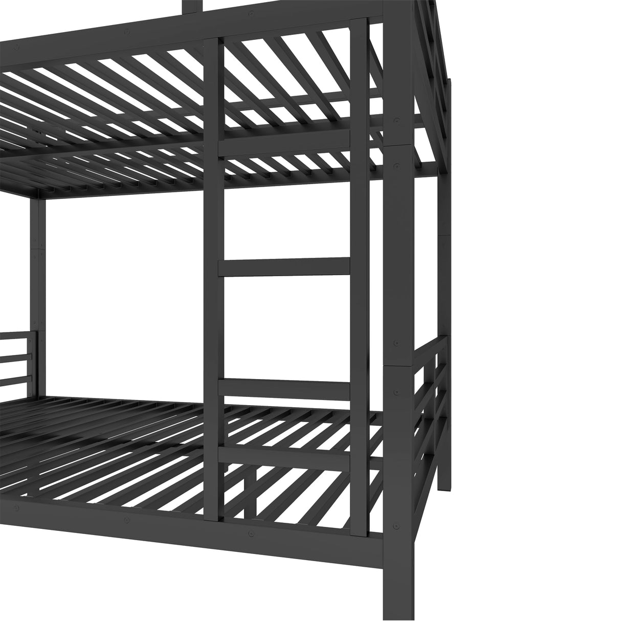 Bellemave Full Over Full Bunk Bed with Headboard and Ladder, Full Size Bunk Beds with Full Length Guardrail, Convertible Bunk Bed for Adults, Teens, Easy Assemble Bunk Beds, Black Bellemave