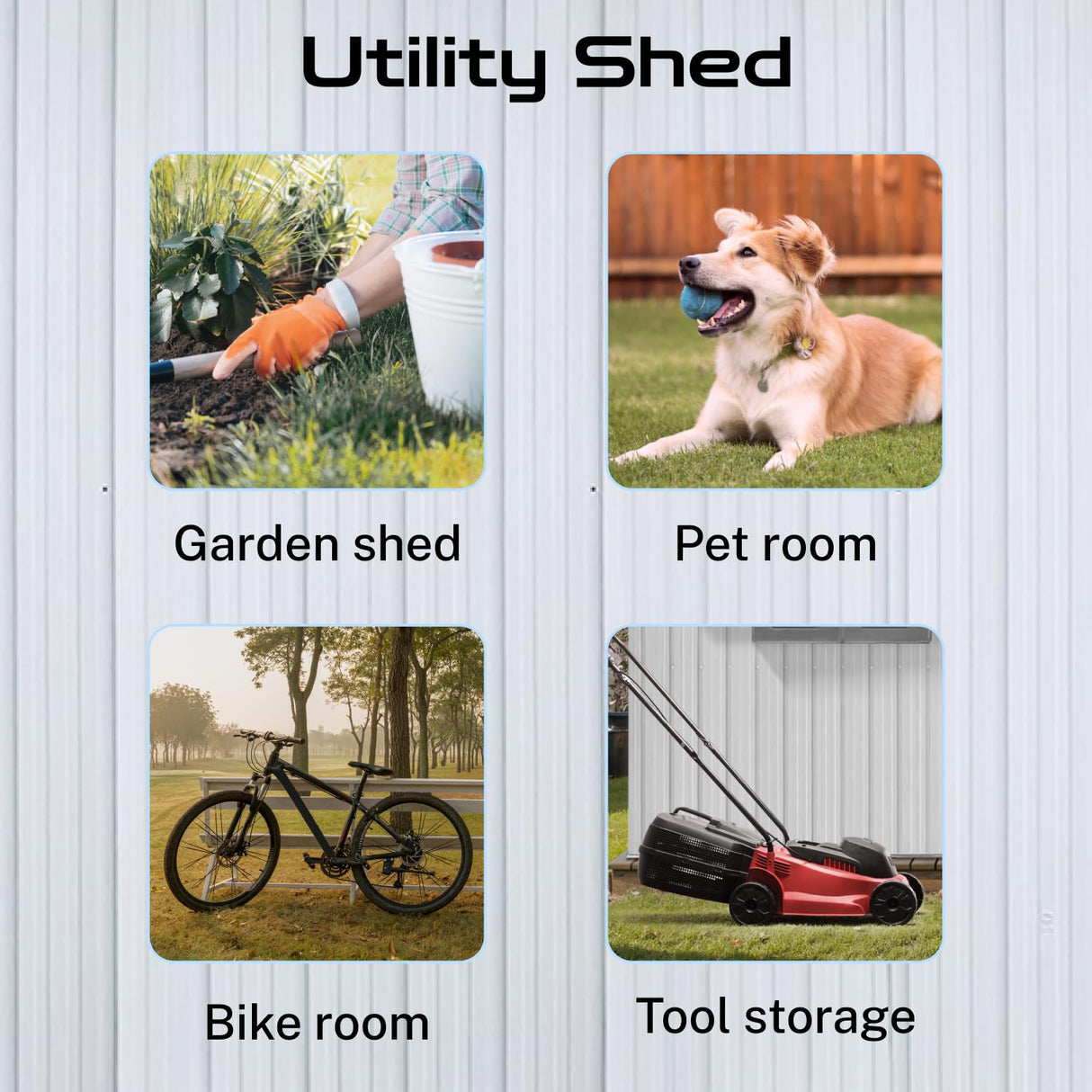 6 x 4 FT Outdoor Storage Shed, Metal Garden Tool Shed with Slooping Roof, Lockable Doors and Aluminum Frames, Easy to Assemble for Garden, Patio, Lawn, White LINKHOO