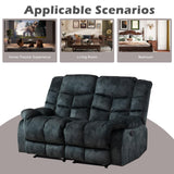 EBELLO Loveseat Recliner Sofa for Living Room, Extra Wide Modern Overstuffed 2 Seat Reclining Manual Sofa Chair, Breathable Fabric and Padded Cushion, Green Grey EBELLO