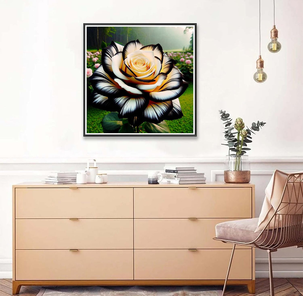 Axquilon Flowers Diamond Art Kits for Adults - Flower Diamond Painting Kits for Adults Beginner, DIY 5D Full Drill Gem Art for Home Wall Decor 12x12 inch Axquilon