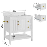 IRONCK Bathroom Vanity with Sink, 30" Bathroom Cabinet with 2 Drawers and Storage, Modern Bathroom Vanity Set, Easy Assembly IRONCK