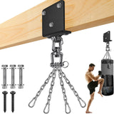 Punching Bag Hanger with Stainless Steel Chain 1000 LB Capacity Heavy Bag Beam Hanger Bracket 360° Swivel Boxing Bag Hanging kit Punching Bag Beam Mount Hooks for Muay Thai BeneLabel