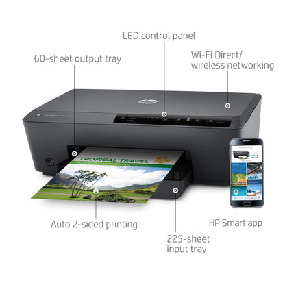 HP OfficeJet Pro 6230 ePrinter Wireless Printer with Mobile Printing Two-Sided 18 ppm Black 10 ppm Color Duplex Print Inkjet Printers for Home Use Office, E3E03A (Renewed)