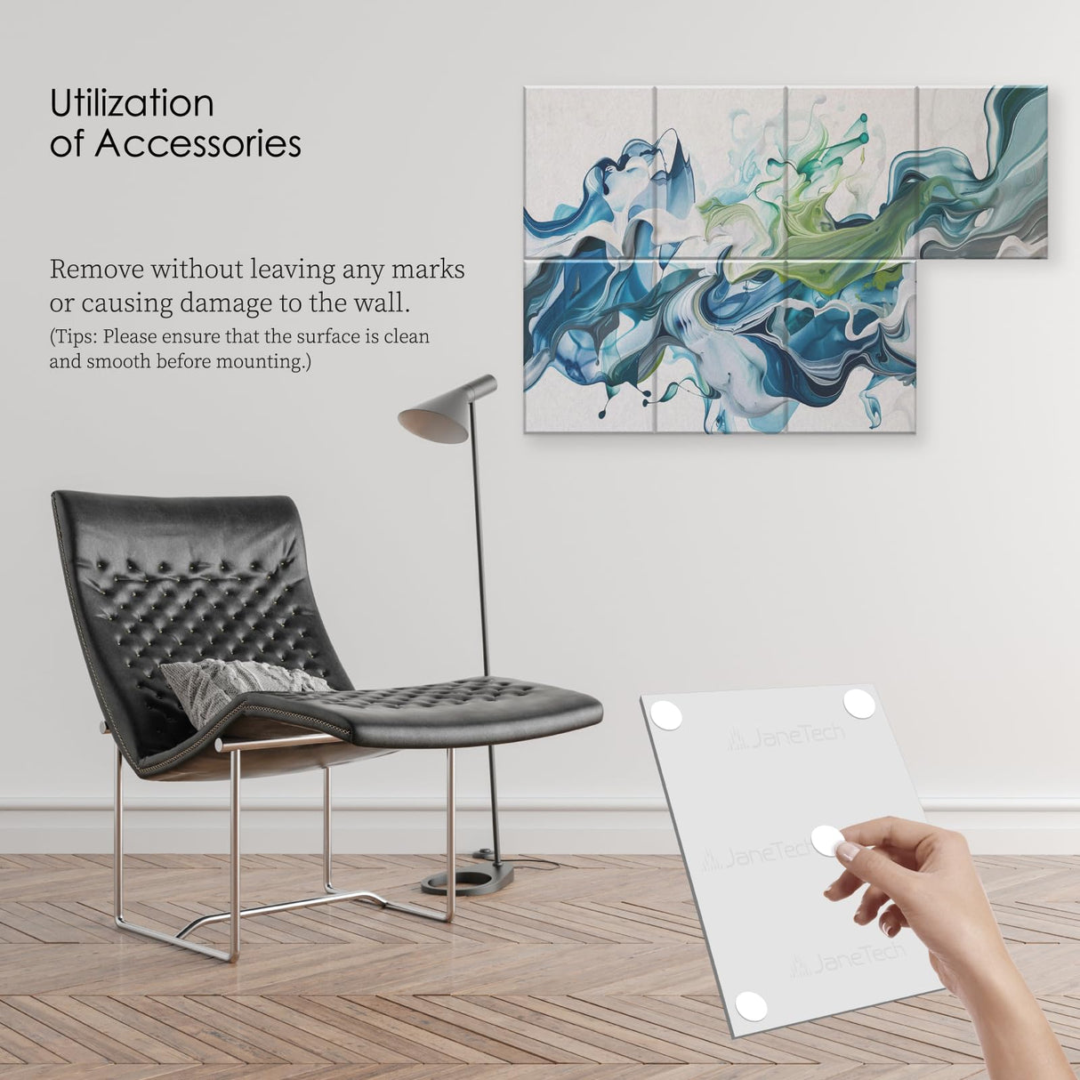 JaneTech 8-Pack Art Acoustic Panels Sound Absorbing Panels, 48x32 Inch Decorative Acoustic Panels, Sound Absorbing Wall Art with Nano Glue for Recording and Home Studio, Office,Conference JaneTech