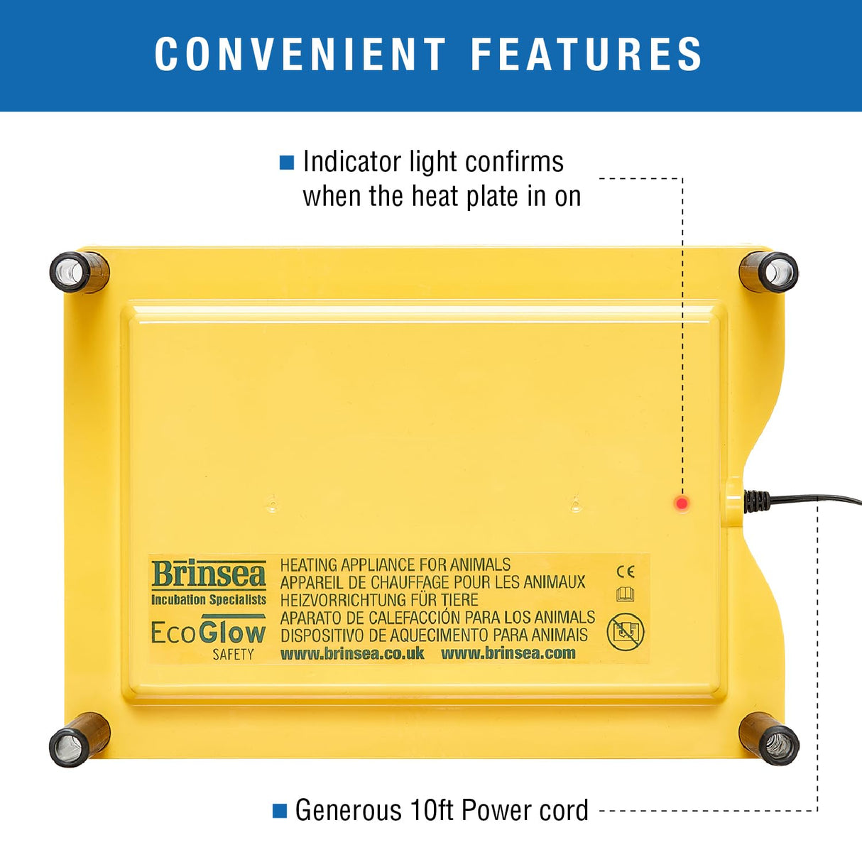 Brinsea Ecoglow Safety 600 Chick or Duckling Brooder, Adjustable Height & Angle Brooder Plate for 20 Chicks, Ideal for Chicken Coops Poultry Heating with Safety Indicator, 12 Watts Brinsea