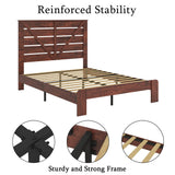 DSHADE Farmhouse Queen Wooden Platform Bed Frame with Headboard – Sturdy, Noise-Free, and Easy Assembly DSHADE