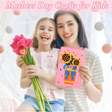 NatuBeau 12 Sets Mothers Day Crafts for Kids, Mother's Day Card Making Kits, DIY Flower Craft Handmade Greeting Card with Envelopes for Classroom Home Kindergarten Activities NatuBeau
