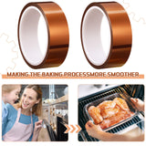 Outus 2 Rolls Heat Tape High Temperature Polyimide Tape, 500 Fahrenheit Degree Heat Resisitant Heat Transfer Tape Adhesive Tape for Soldering, Electrical, 3D Printer Application (1.18''x 108ft) Outus