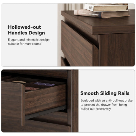 Brown Tall 7 Drawer Dresser for Bedroom, Modern Wood Closet Dressers & Chests of Drawers with Jewelry Storage, 23.6" L*15.8" W*47.5" H in Large Vertical Dresser for Bedroom, Living Room, Nursery Jocoevol