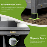 Outsunny Potting Bench Table, Outdoor Storage Cabinet, Multi-function Gardening Bench, Wooden Planting Workstation with Magnetic Doors, for Yard Tools or Pool Accessories, Gray Outsunny