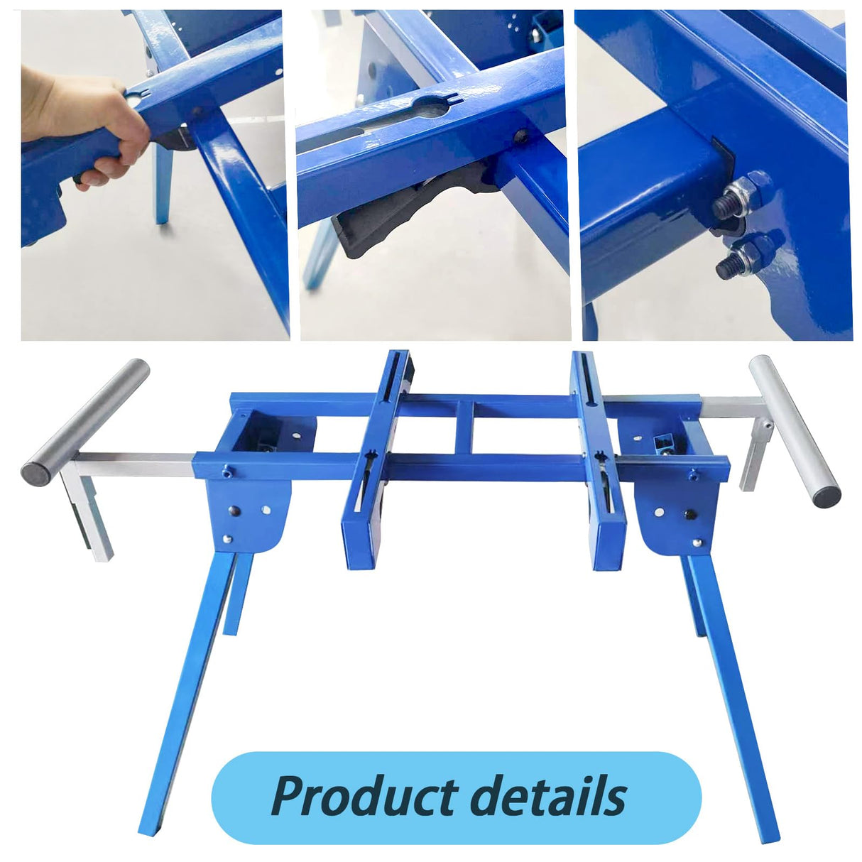 Gabasinover Heavy Duty Steel Construction Miter saw stand secure and portable workstation Compatible With any other Brand's Miter Saw Carpenters Contractors and DIY Chose Blue Blued Gabasinover