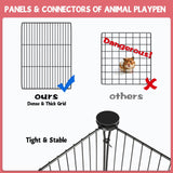 20 Panels Small Animal Playpen, Pet Playpen with Waterproof Mat, C&C Cage for Guinea Pigs, Rabbit/Bunny/Baby Chicken Cage, Bunny/Puppy/Chicken Pen, Indoor Outdoor Portable Metal Wire Yard Fence VISCOO