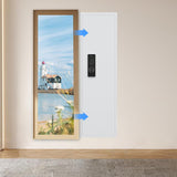 53" Tall Hidden Wall Safe with Fingerprint Lock - Fireproof & Waterproof, Dual Alarm System, 3 Adjustable Shelves, Magnetic Slot & Key Hooks - Modern White Steel Construction opentiny