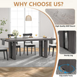 Loomie 70.8 Inch Dining Table, Rustic Farmhouse Kitchen Table for 6-8 People, Large Dinning Room Furniture Rectangle Dinner Table for Living Room, Apartment, Home Office, Vintage Grey Loomie