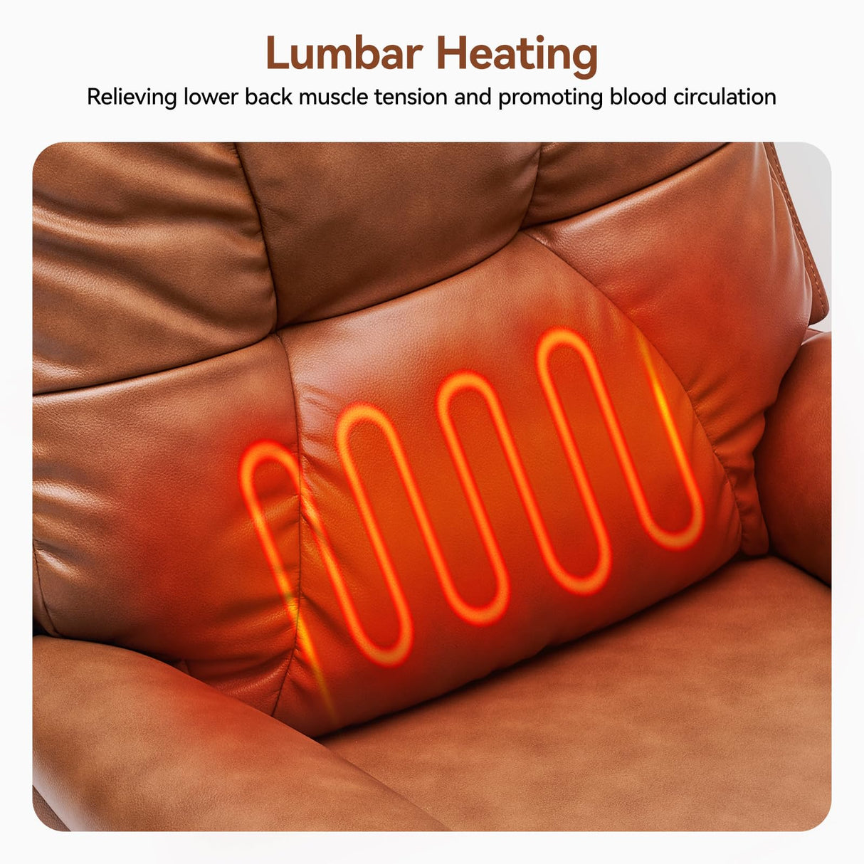 AIRSKY Power Lift Recliner Chair, Faux Leather, with Vibration Massage & Lumbar Heating, Dual Cup Holders & Side Pockets, Ideal for Elderly, Living Room, P3, Brown AIRSKY