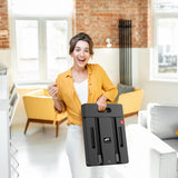 SPACEKEEPER Folding Hand Truck, 500 LB Heavy Duty Luggage Cart, Utility Dolly Platform Cart with 6 Wheels & 2 Elastic Ropes for Luggage, Travel, Moving, Shopping, Office Use, Black SPACEKEEPER