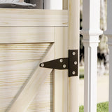 Outsunny Outdoor Wooden Potting Bench Table, Garden Workstation with Storage Cabinet, Aluminum Table Top, Rubber Wheels for Backyard, Patio, Balcony, Natural Wood Outsunny