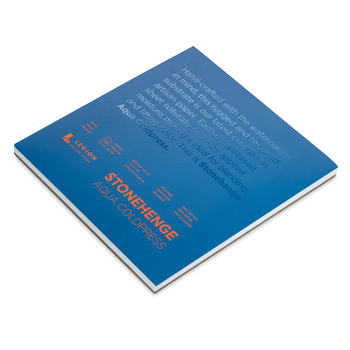 Stonehenge Yupo Paper Aqua Block Coldpress Pad 7"X7" 15 Sheets/Pkg-White 140lb Stonehenge Aqua